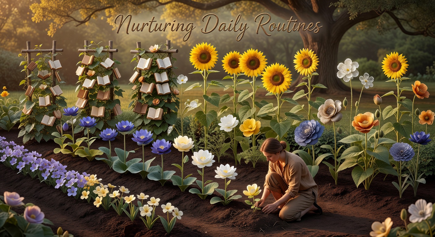 Habit garden representing growth over time