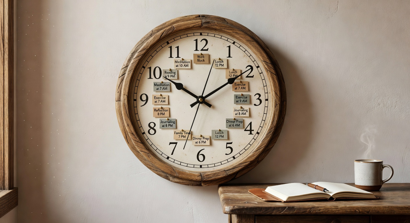 Habit reminder clock representing timely habit cues